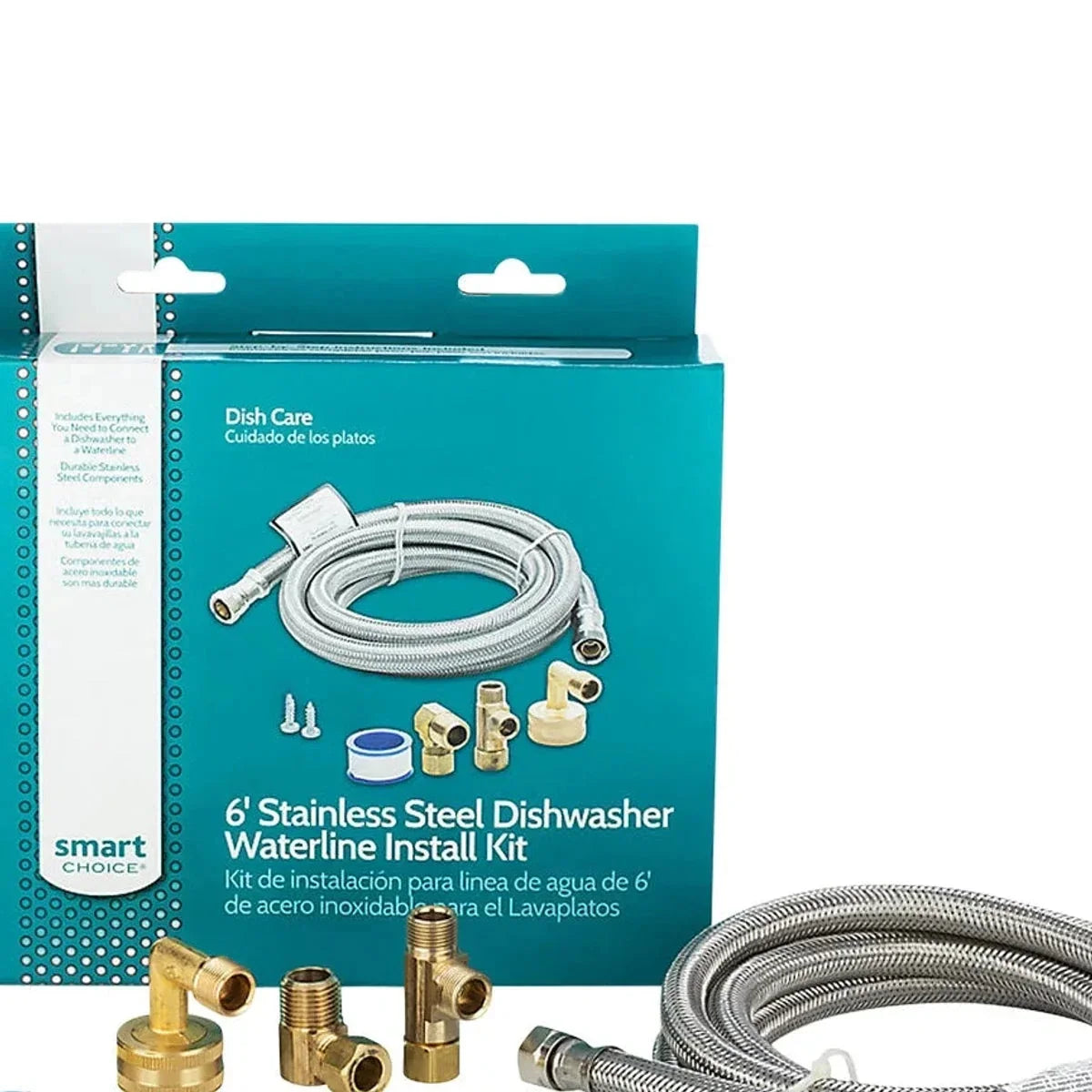 Smart Choice 6 ft. Stainless Steel Dishwasher Waterline Kit