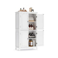 Songmics Home 4-Door White Storage Cabinet with Adjustable Shelves