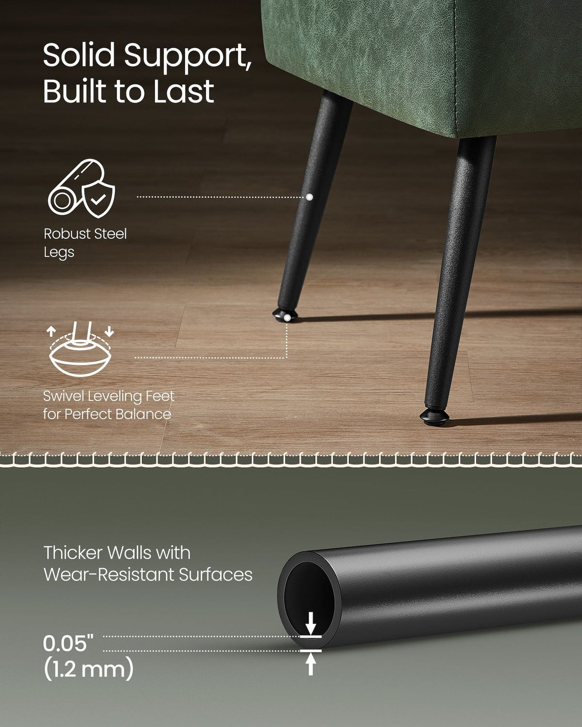 Songmics Home Modern Forest Green Ottoman Storage Bench