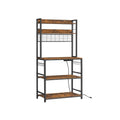 Songmics Home Rustic Brown Baker's Rack with Charging Station