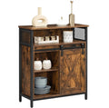 Songmics Home Rustic Brown Cabinet with Sliding Door