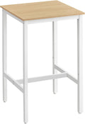Songmics Home Square White/Oak Bar Table with Steel Frame