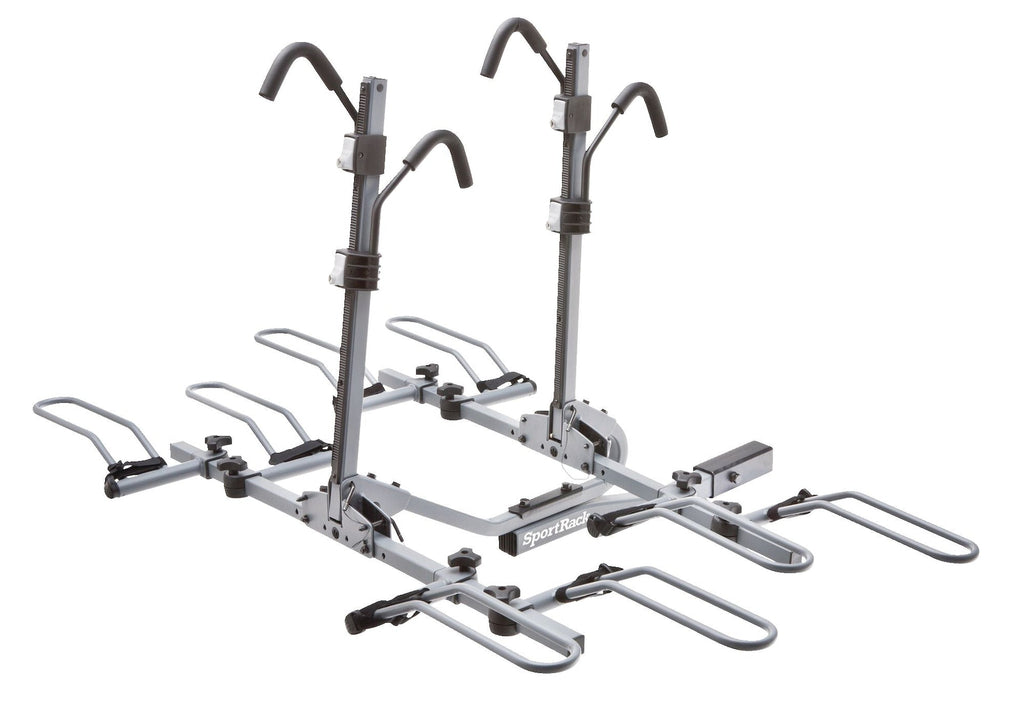 SportRack SR2902LR Crest Deluxe 4-Bike Lock & Tilt Platform Hitch Mount Bike Rack, Fits 2-in Receiver, Granite Grey