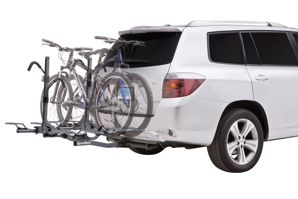 SportRack SR2902LR Crest Deluxe 4-Bike Lock & Tilt Platform Hitch Mount Bike Rack, Fits 2-in Receiver, Granite Grey