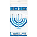 Starry Rectangle Plastic Reusable Table Cover, White/Blue, 54x108-in, for Hanukkah