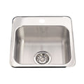 Steel Queen Drop-In 1-Hole Stainless Steel Sink, 15x15-in