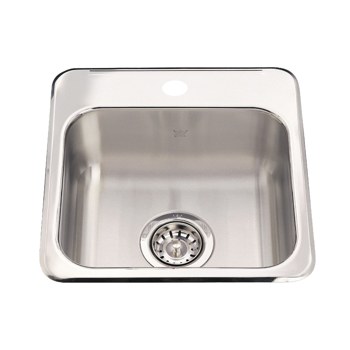 Steel Queen Drop-In 1-Hole Stainless Steel Sink, 15x15-in