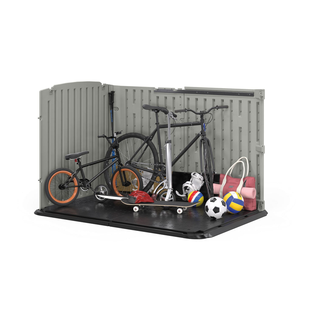 Suncast Glidetop 98-cu-ft Dove Grey Horizontal Shed