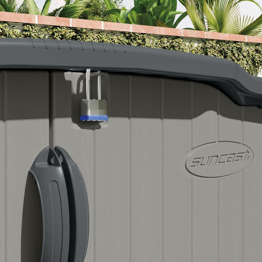 Suncast Glidetop 98-cu-ft Dove Grey Horizontal Shed