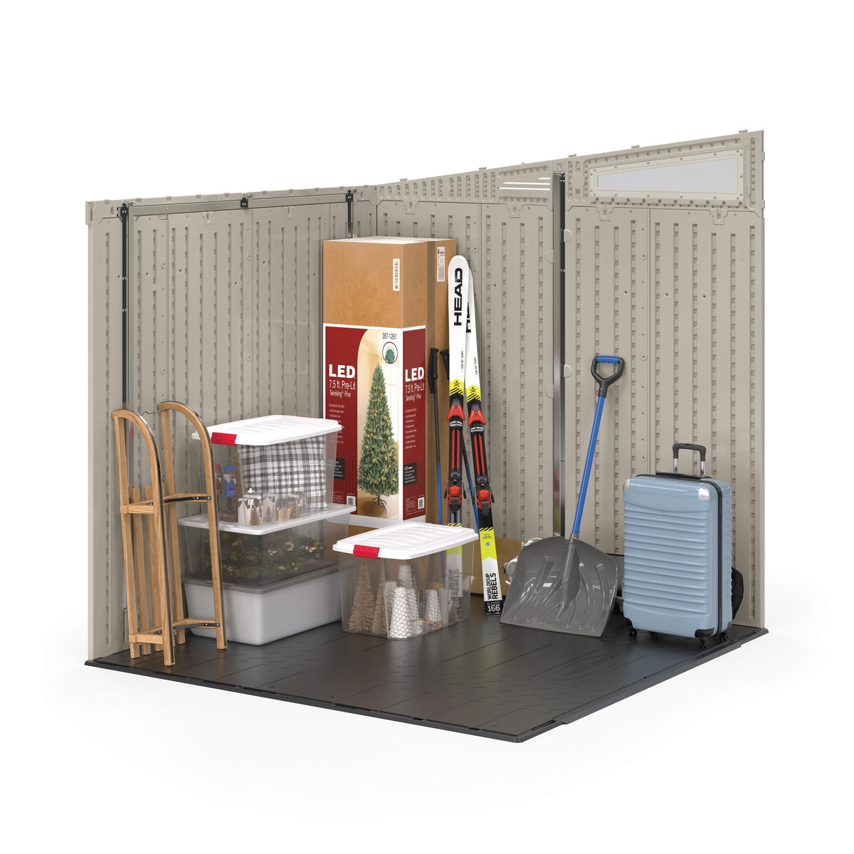 Suncast Modernist 7x7-ft Vanilla/Dove Grey Storage Shed