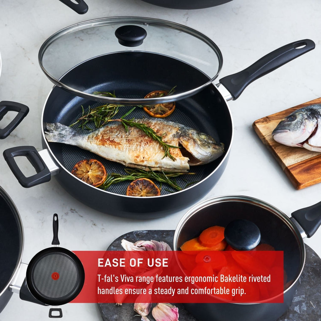T-fal Giant Aluminum Non-Stick Frying Pan, Dishwasher & Oven Safe, Black, 13-in
