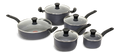 T-fal Hard Titanium Cookware Set, Non-stick, Dishwasher & Oven Safe, Grey, 10-pc