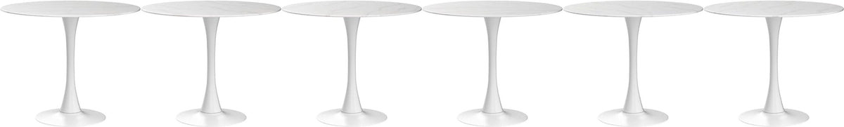 Take Me Home Leo Faux Marble Dining Table Tulip Base