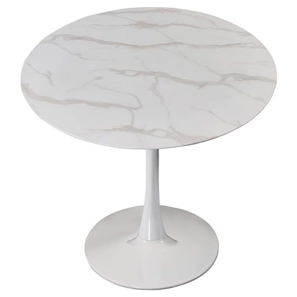 Take Me Home Leo Faux Marble Dining Table Tulip Base