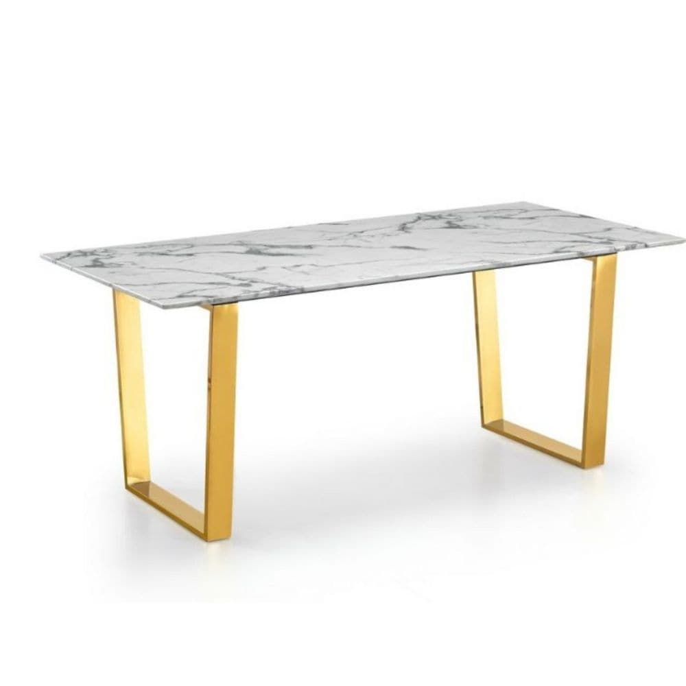 Take Me Home Rectangle Faux Marble Dining Table