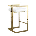 Take Me Home White Cushioned Harvey Stool with Gold Frame