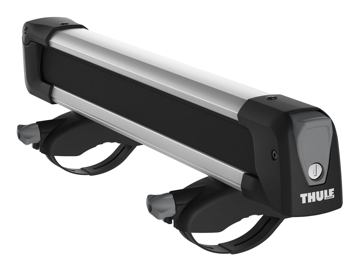 Thule SnowPack Stainless Steel Roof Top Mount Ski/Snowboard Rack, Large, Black, 2-pc