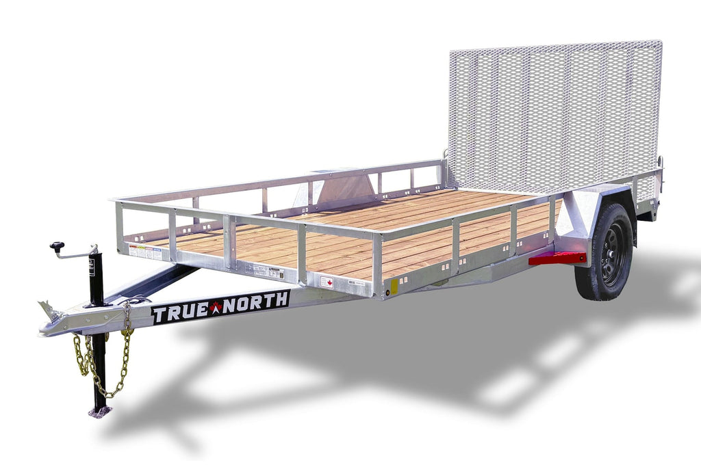 True North 77-in x 12-ft Utility Trailer With Gate, Silver