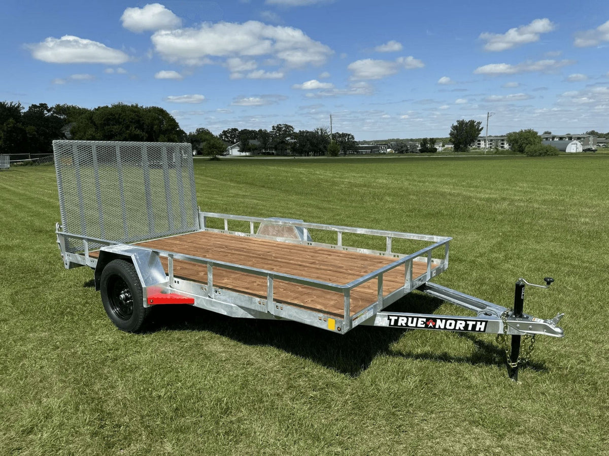 True North 77-in x 12-ft Utility Trailer With Gate, Silver