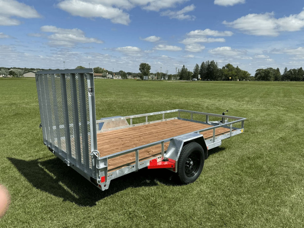 True North 77-in x 12-ft Utility Trailer With Gate, Silver