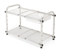 Type A Alpha Under-Sink Expandable & Adjustable Metal Storage Organizer Shelf with Basket, Chrome