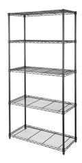 type A Metal 5-Tier Adjustable Wire Shelving Storage Unit, Black