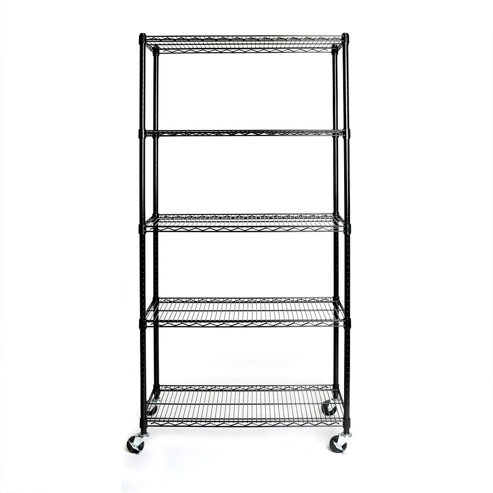 Vancouver Classics 5-Tier NSF Steel Shelving, 36-in x 18-in x 72-in, Black