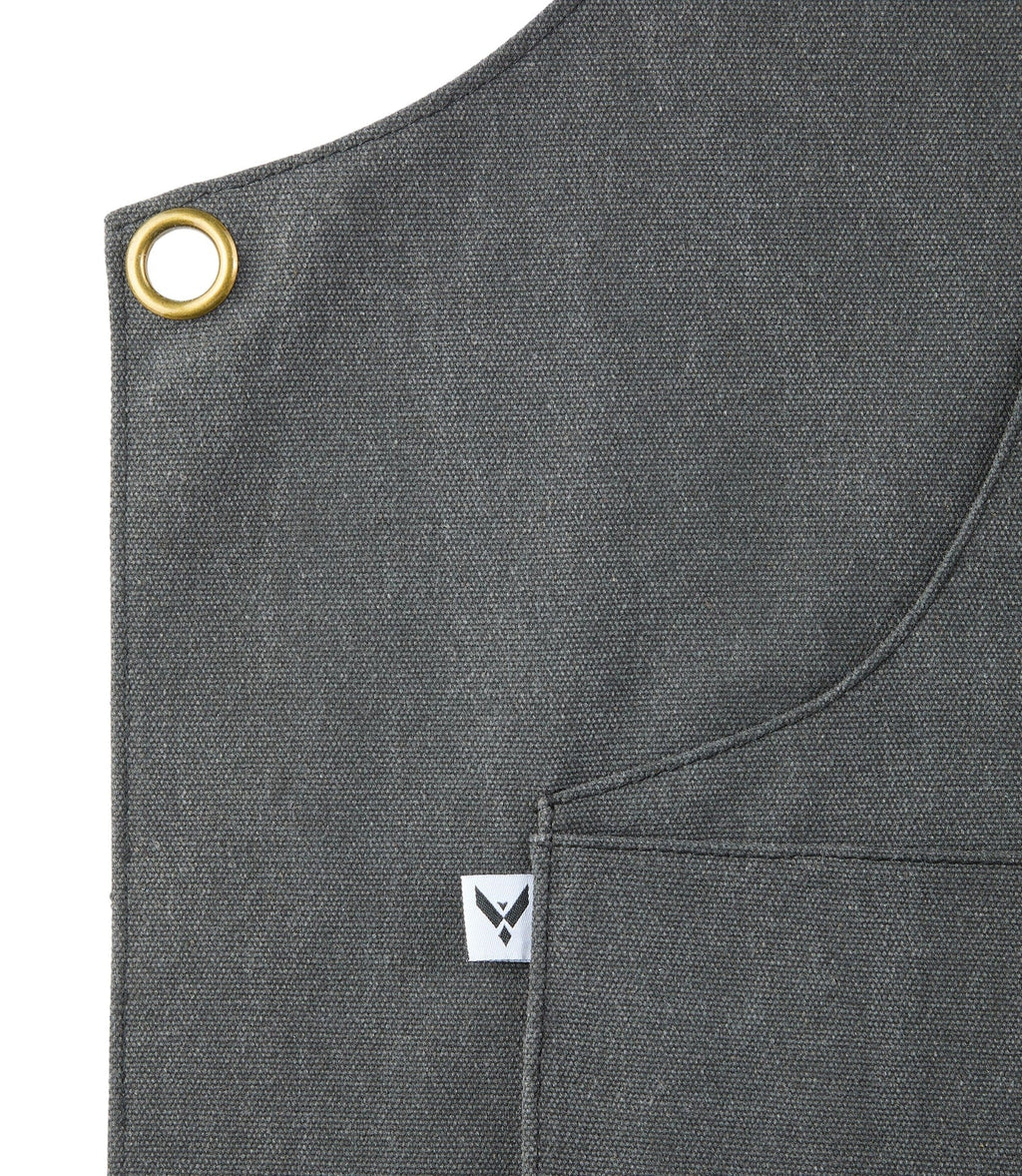 Vermont Castings Adjustable Canvas & Leather BBQ Grilling Apron with Pockets, Grey