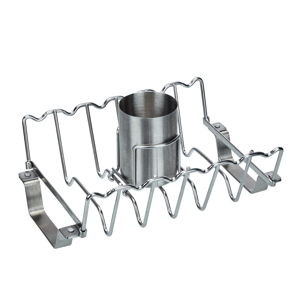 Vermont Castings Stainless Steel Chicken Roaster & Rib Rack for Grilling/Roasting, 11-in