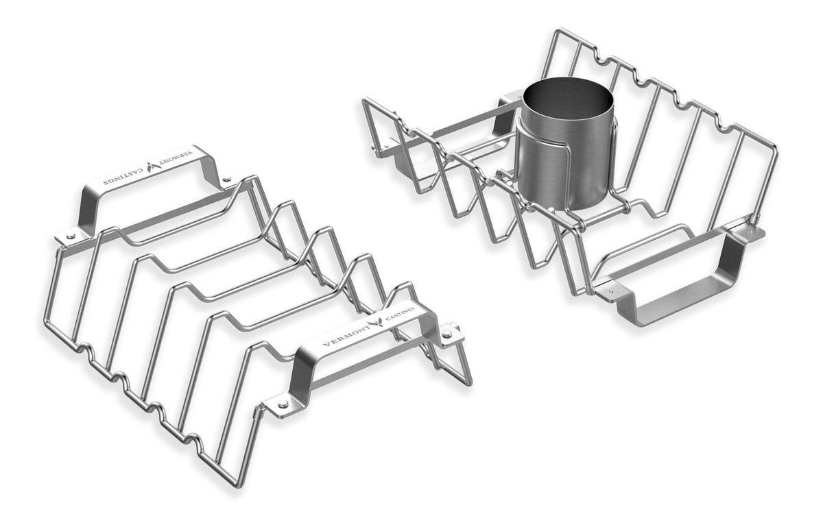 Vermont Castings Stainless Steel Chicken Roaster & Rib Rack for Grilling/Roasting, 11-in
