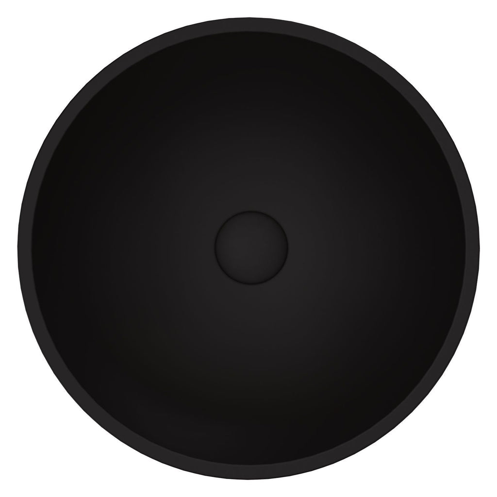 VIGO Cavalli MatteShell Round Vessel Bathroom Sink/Basin with Consistent Matte Finish, Black