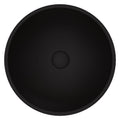VIGO Cavalli MatteShell Round Vessel Bathroom Sink/Basin with Consistent Matte Finish, Black