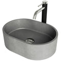 VIGO Giralda Gothic ConcretoStone Grey Bathroom Sink/Basin Set with Lexington Faucet and Oval Composite Vessel