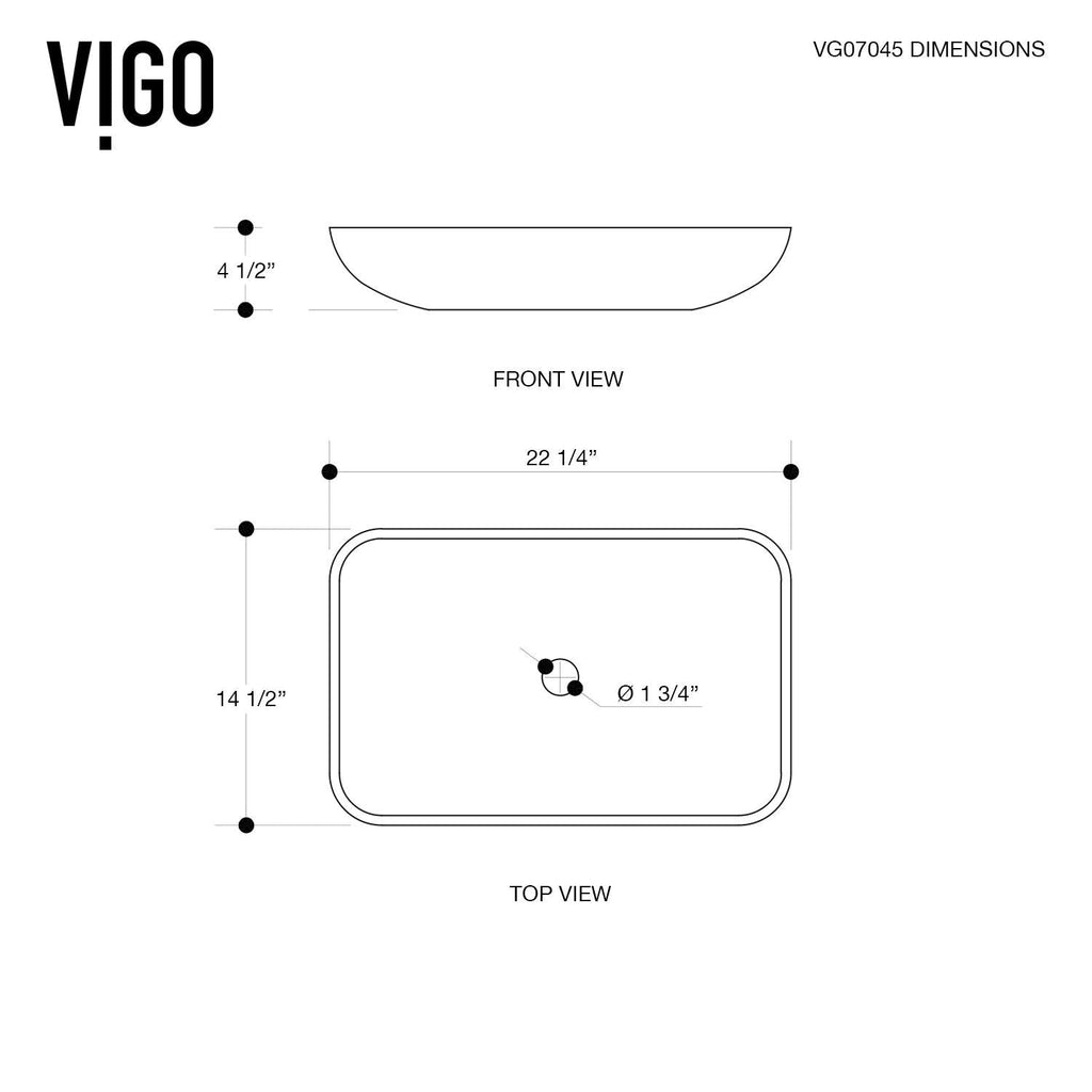VIGO Glass Rectangular Vessel Bathroom Sink/Basin with Rounded Edges & Deep Bowl, Gold
