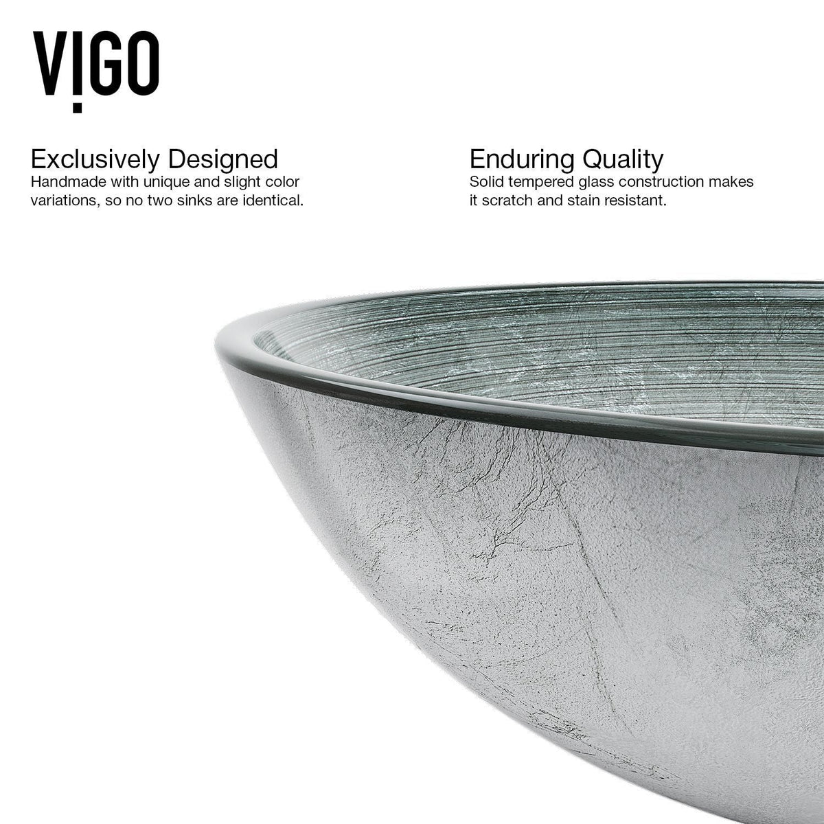 VIGO Glass Simply Silver Bathroom Sink/Basin Set with Chrome Duris Faucet and Round Vessel
