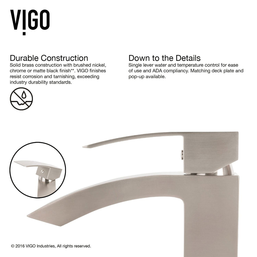 VIGO Glass Turquoise Water Bathroom Sink/Basin Set with Duris Faucet and Rectangular Vessel