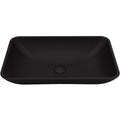 VIGO Hadyn Glass Rectangular Vessel Bathroom Sink/Basin with Rounded Edges & Deep Bowl, Black
