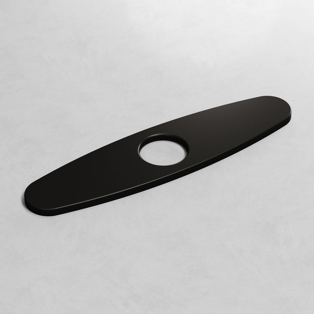VIGO Kitchen Sink Faucet Hole Cover Deck Plate For 1 or 3 Hole, Matte Black, 10-in