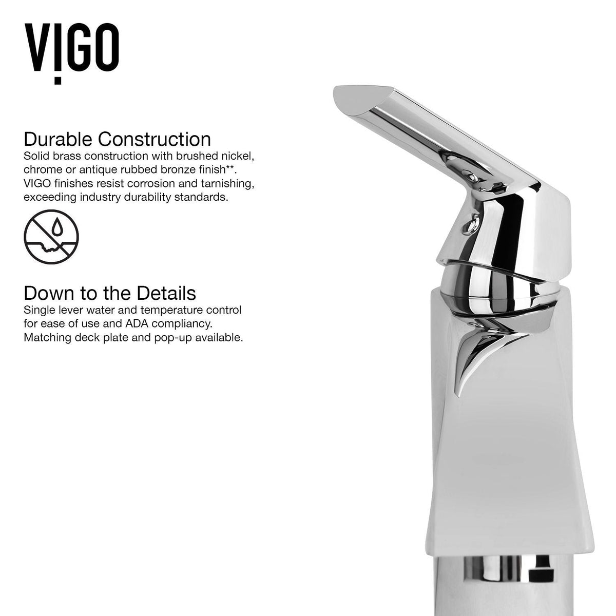 VIGO Linus Single Handle Vessel Sink Bathroom Faucet, Chrome