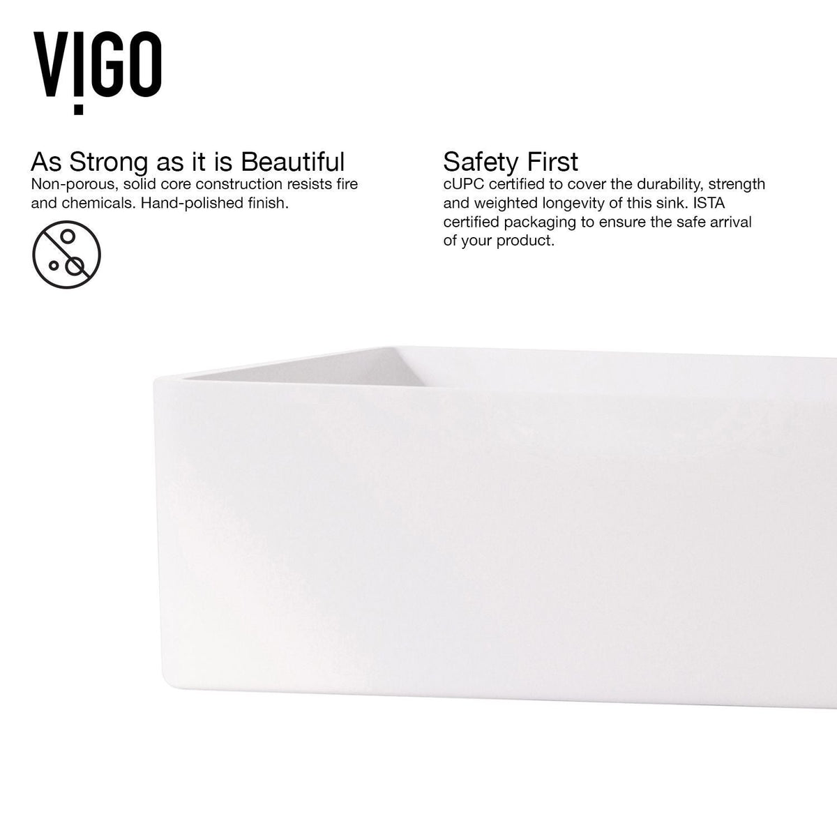VIGO Magnolia MatteStone White Bathroom Sink/Basin Set with Apollo Faucet and Rectangular Composite Vessel