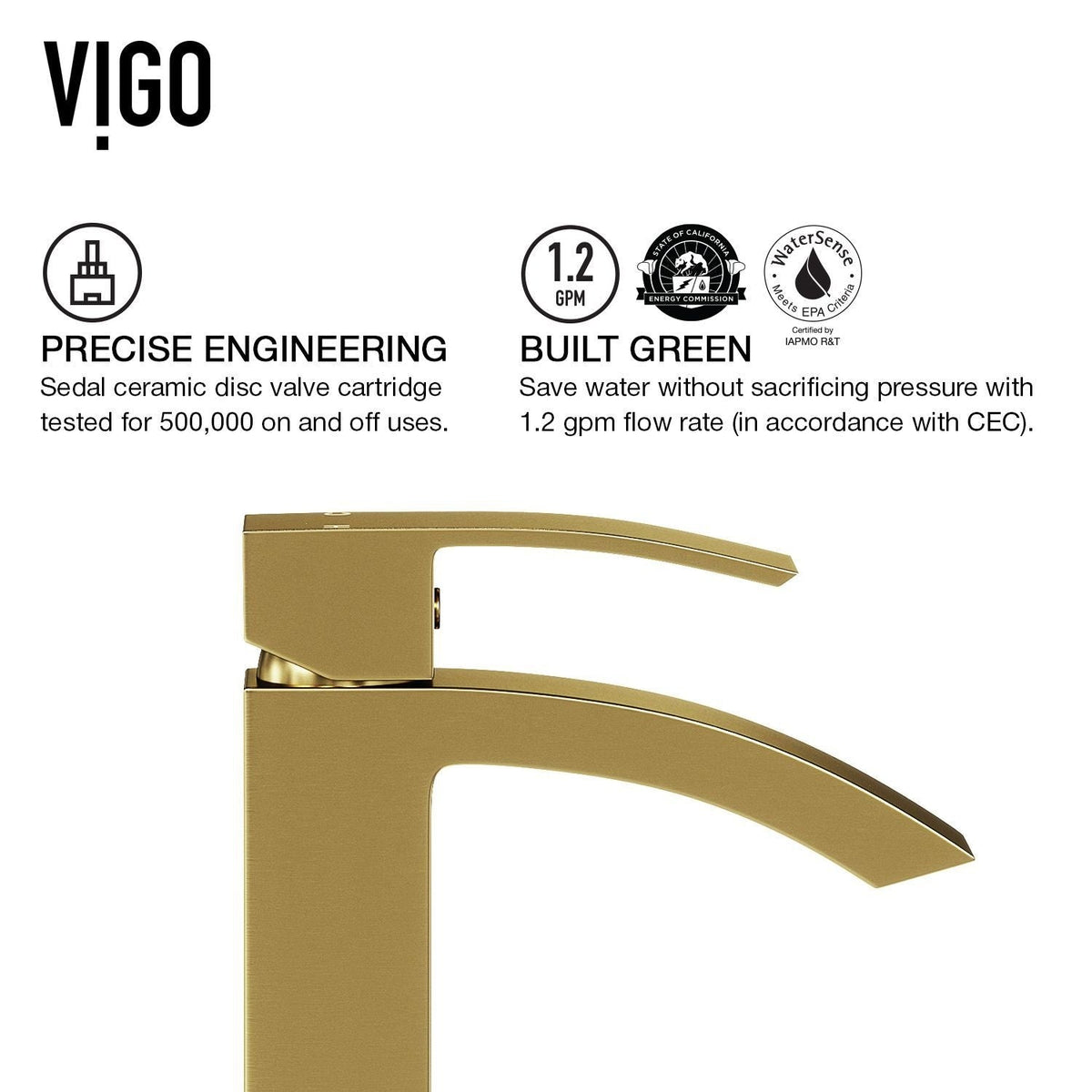 VIGO Magnolia MatteStone White Bathroom Sink/Basin Set with Matte Gold Duris Faucet and Rectangular Composite Vessel