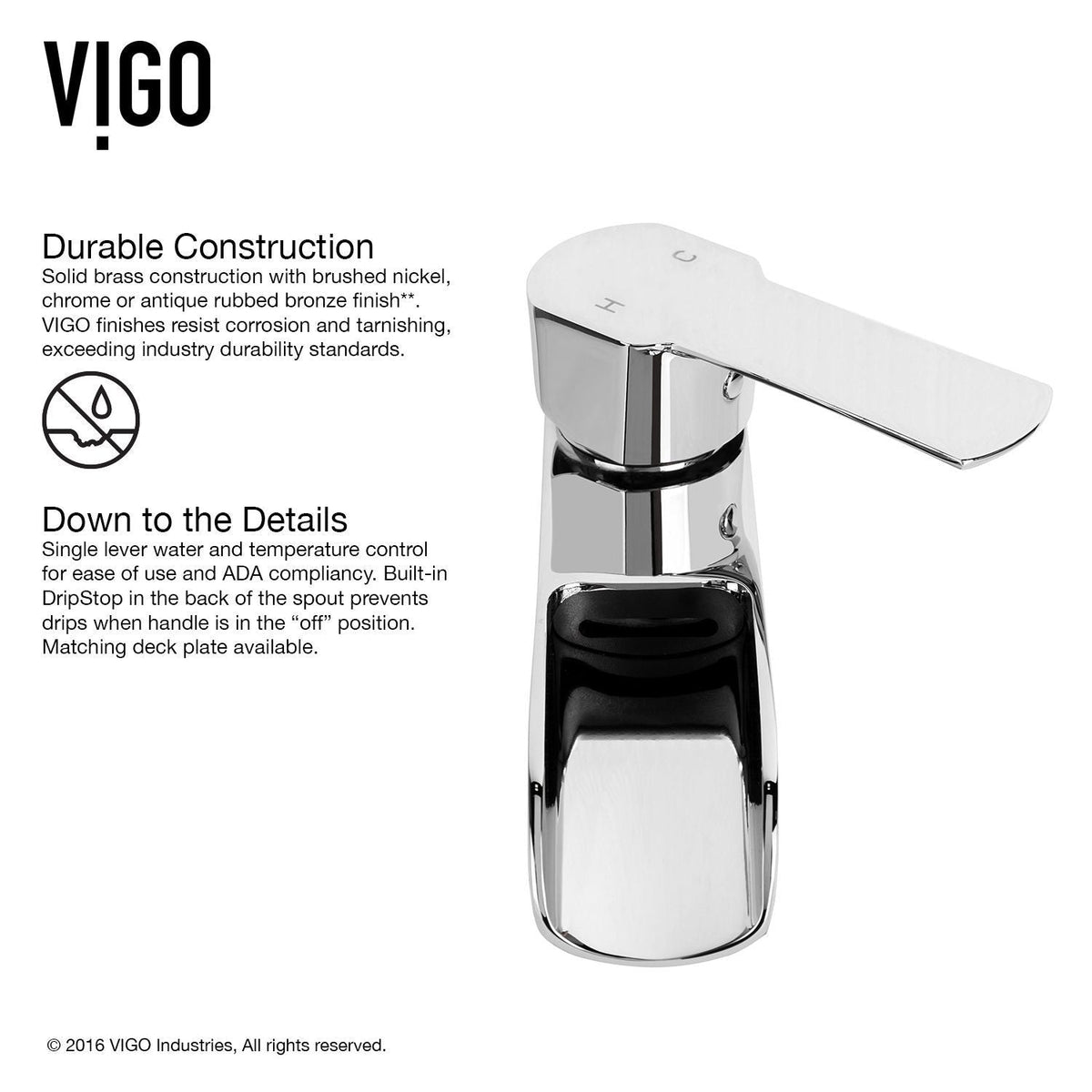 VIGO Marigold MatteStone Matte White Bathroom Sink/Basin Set with Niko Faucet and Rectangular Composite Vessel