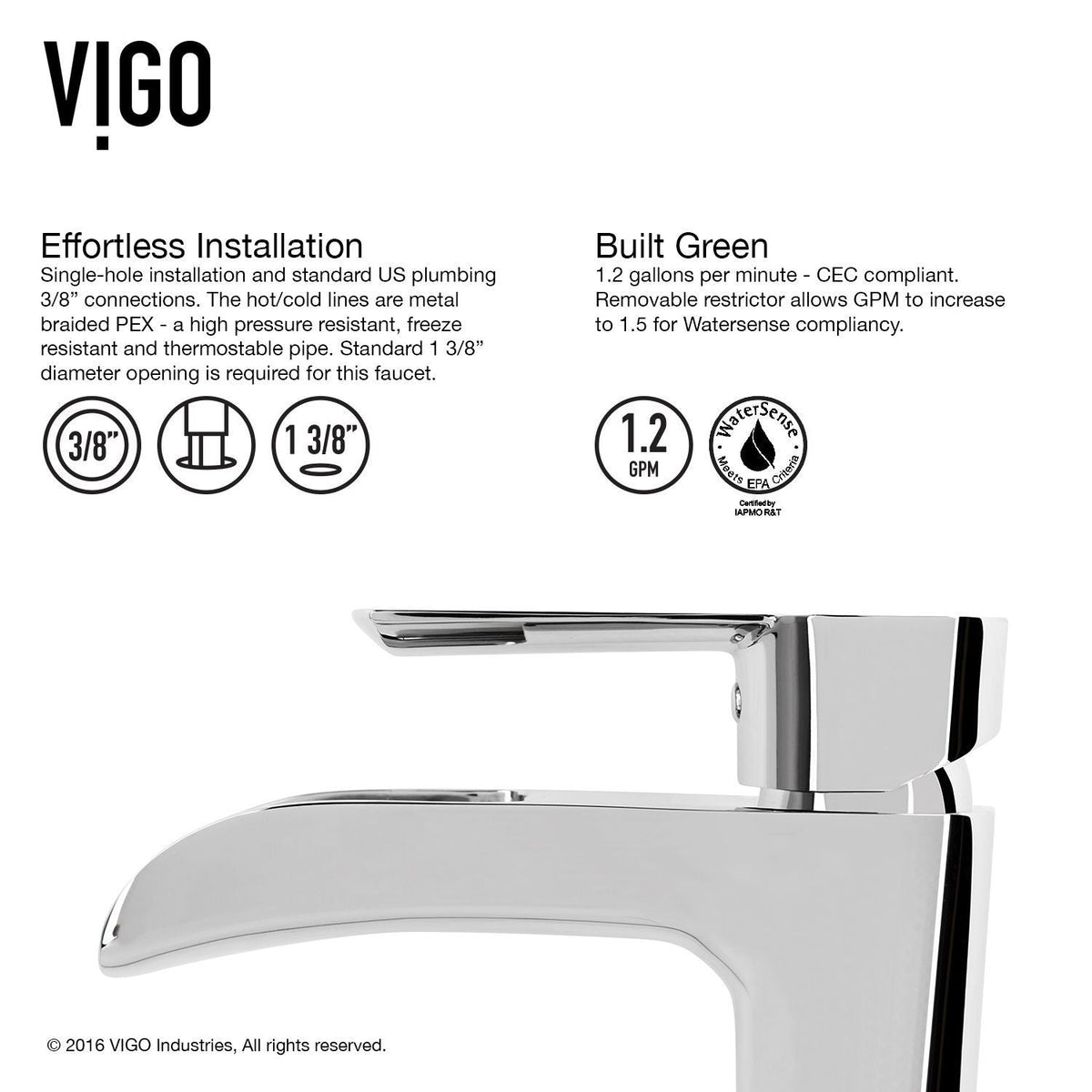 VIGO Marigold MatteStone Matte White Bathroom Sink/Basin Set with Niko Faucet and Rectangular Composite Vessel