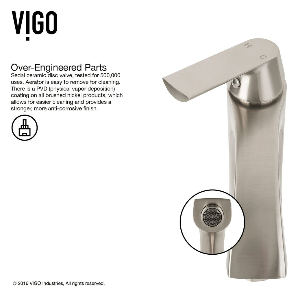 VIGO Marigold MatteStone White Bathroom Sink/Basin Set with Linus Faucet and Rectangular Composite Vessel