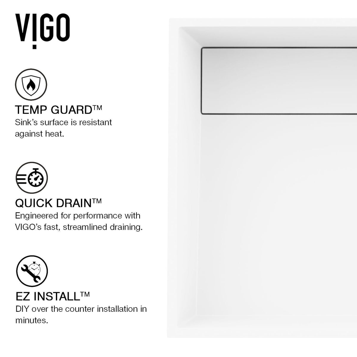 VIGO Montauk MatteStone White Bathroom Sink/Basin Set with Amada Faucet and Rectangular Composite Vessel