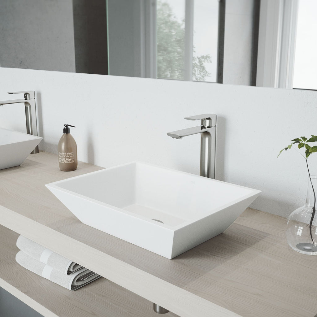 VIGO Norfolk Single Handle Vessel Bathroom Sink Faucet, WaterSense Certified, Brushed Nickel