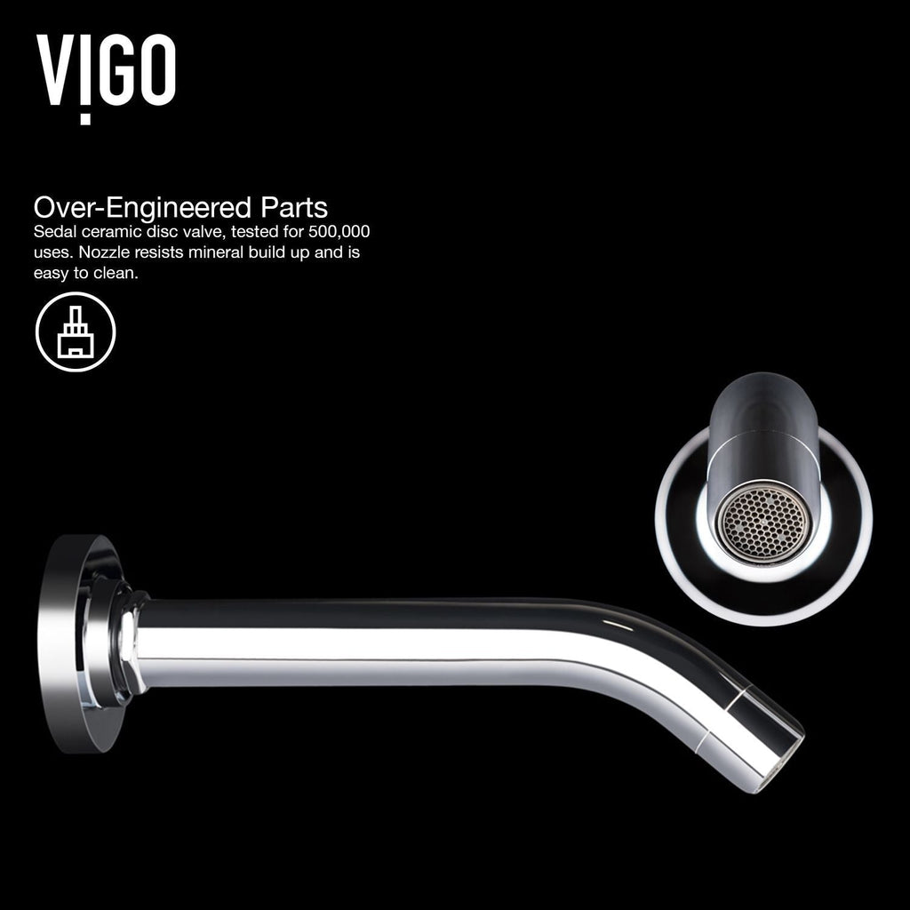 VIGO Olus Wall Mount Single Lever Bathroom Sink Faucet, WaterSense Certified, Chrome