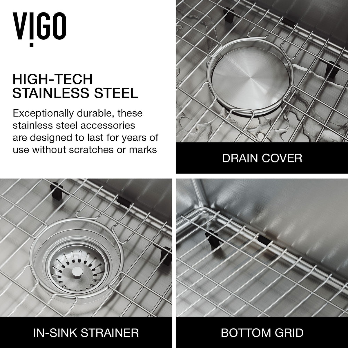 VIGO Oxford 1-Bowl Stainless Steel Apron Front Farmhouse Kitchen Sink with Accessories, 30-in