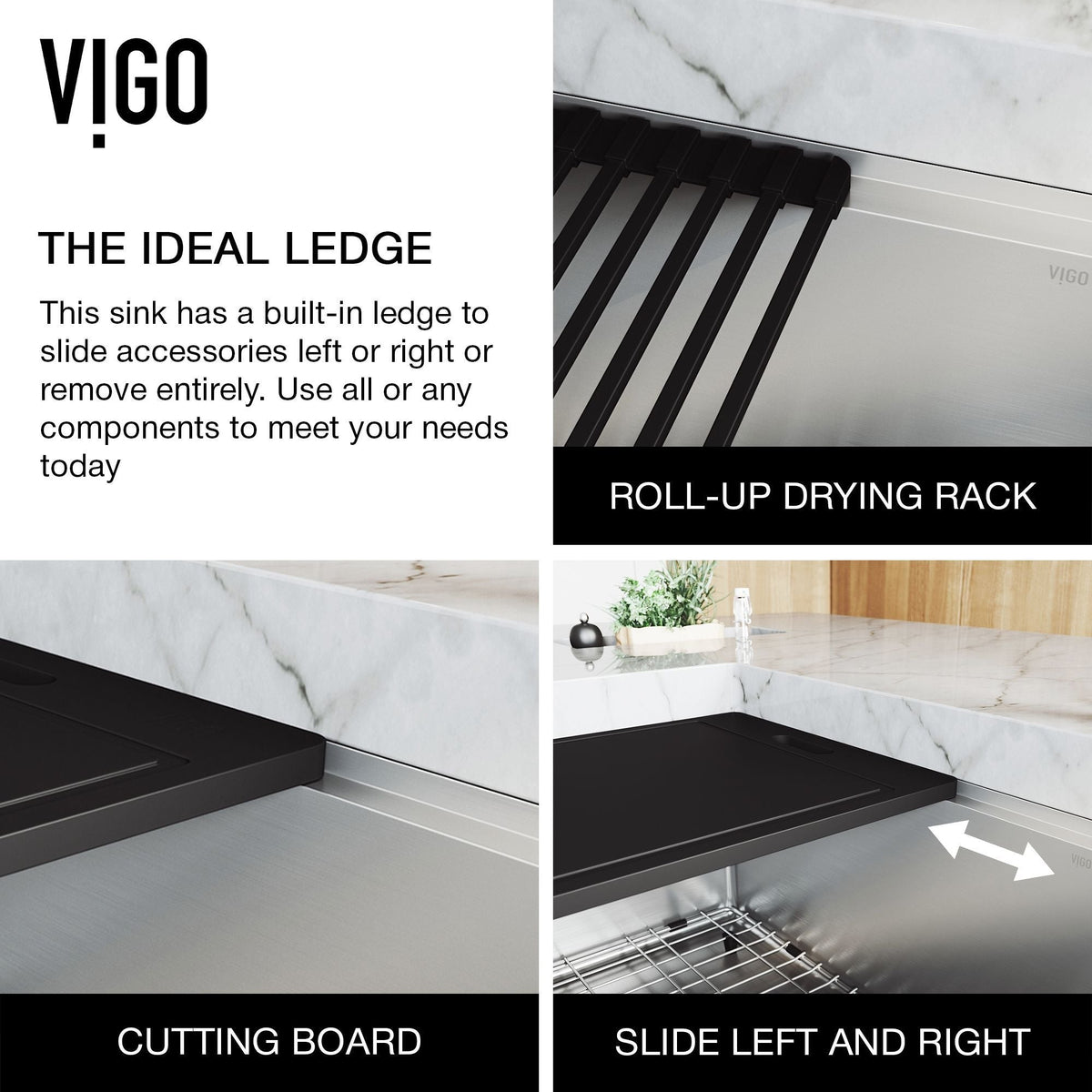VIGO Oxford 1-Bowl Stainless Steel Apron Front Farmhouse Kitchen Sink with Accessories, 33-in