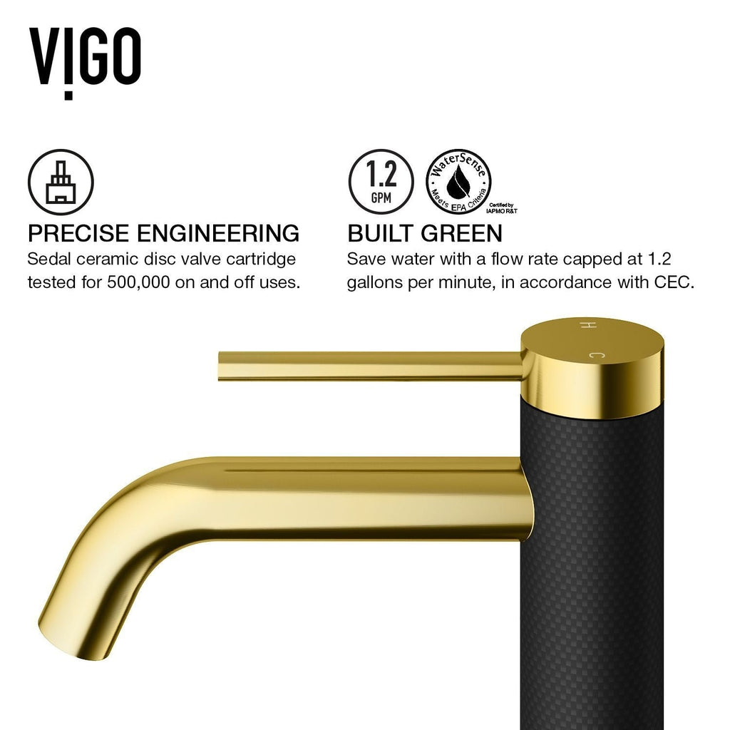 VIGO Sottile MatteShell Matte Black Bathroom Sink/Basin Set with Lexington Faucet and Glass Rectangular Vessel
